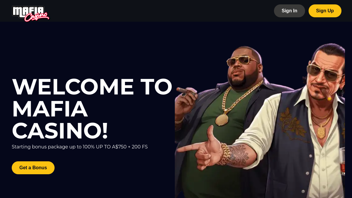 Mafia Casino bonus hero image